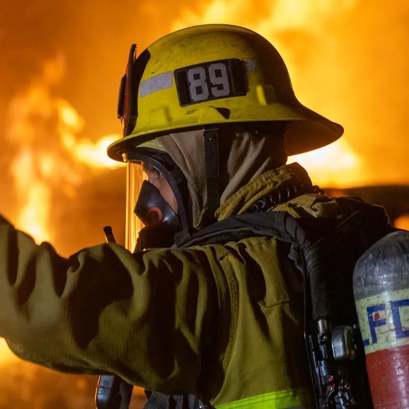 Firefighter puts out the fire, LA, donation ADKT LA