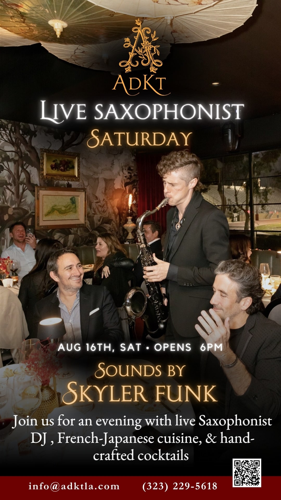 ADKT experience on Saturday, Saxophonist D, Skyler Funk